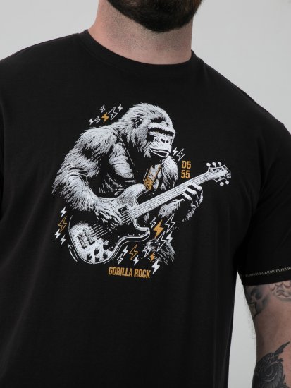 D555 Macfarlan T-paita Gorillapainatuksella Musta - Isot Vaatteet - Miesten vaatteet isot koot
