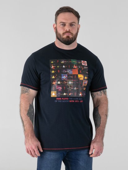 D555 Otto Official Pink Floyd 50th Anniversary T-paita Painatuksella Tummansininen - T-paidat - Isot T-paidat 2XL – 14XL