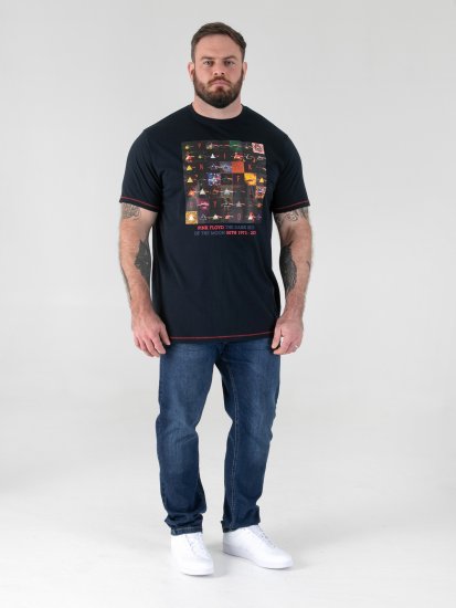 D555 Otto Official Pink Floyd 50th Anniversary T-paita Painatuksella Tummansininen - T-paidat - Isot T-paidat 2XL – 14XL