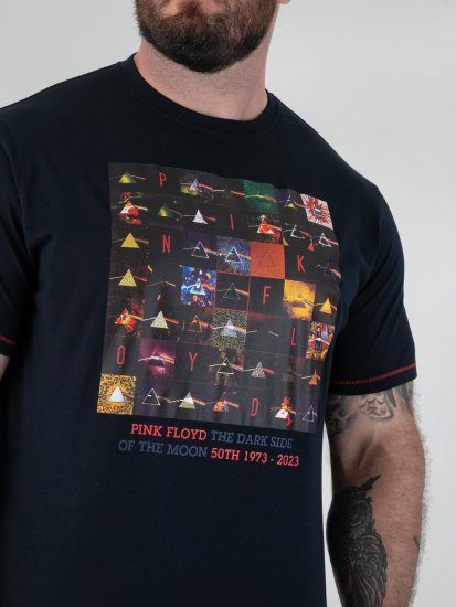 D555 Otto Official Pink Floyd 50th Anniversary T-paita Painatuksella Tummansininen - T-paidat - Isot T-paidat 2XL – 14XL