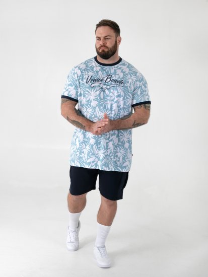 D555 Shoreham AO T-paita Venice Beach -Painatuksella Sininen - T-paidat - Isot T-paidat 2XL – 14XL
