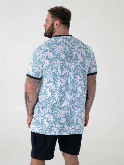 D555 Shoreham AO T-paita Venice Beach -Painatuksella Sininen - T-paidat - Isot T-paidat 2XL – 14XL