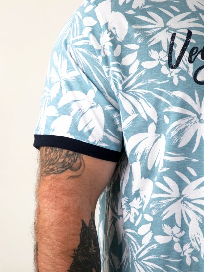D555 Shoreham AO T-paita Venice Beach -Painatuksella Sininen - T-paidat - Isot T-paidat 2XL – 14XL