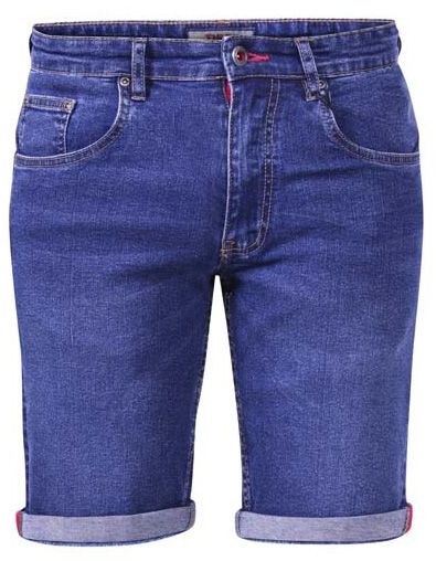 D555 Davidson Blue Stretch Denim Shorts - Shortsit - Shortsit, isot koot – W40-W60
