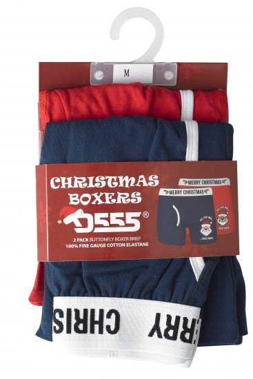 D555 Claus Christmas Boxers 2-pack - Alusvaatteet & uimavaatteet - Miesten Isot alusvaatteet 