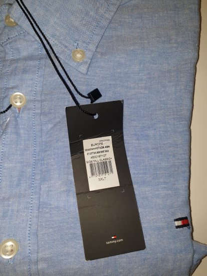 Tommy Hilfiger Cotton/linen Short Sleeve Shirt Blue - Motleyn huhtikuun hullu ale - 
