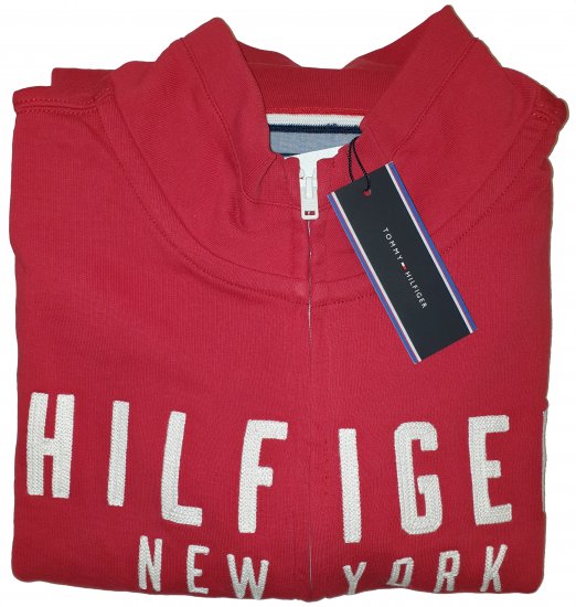 Tommy Hilfiger Kent Zip Thru Sweatshirt Red - Motleyn huhtikuun hullu ale - 