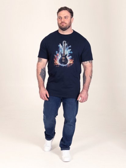 D555 Slater Painettu T-paita Tummansininen - T-paidat - Isot T-paidat 2XL – 14XL