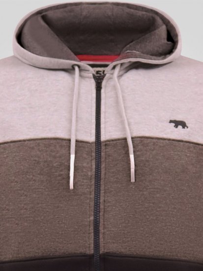 D555 Fitzgerald Zip Through Hoody With Cut & Sew Panels Musta - Hupparit ja collegepaidat - Miesten hupparit ja collegepaidat isot koot