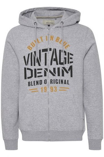 Blend Hoodie 4276 "Vintage Denim" Grey - Hupparit ja collegepaidat - Miesten hupparit ja collegepaidat isot koot
