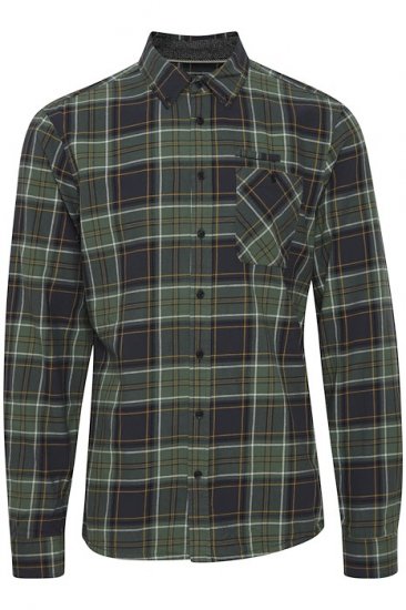 Blend Checked Long Sleeve Shirt 4324 Dress Blues - Kauluspaidat - Miesten isot kauluspaidat 2XL – 8XL