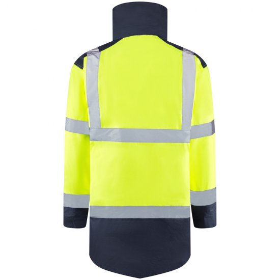 Leo Tawstock Warm Quilted Anorak Hi-Vis Yellow/Navy - Työvaatteet - Miesten Työvaatteet Isot Koot - 2XL-10XL
