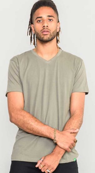 D555 Signature V-neck T-shirt Khaki - T-paidat - Isot T-paidat 2XL – 14XL