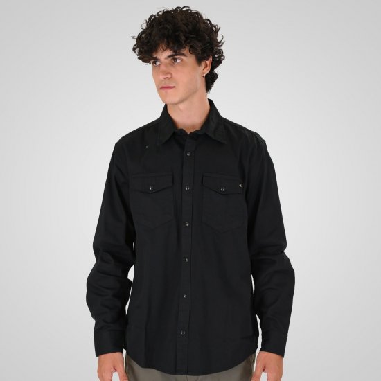 Double Outfitters GS-5126 Nepparipaita Musta - Kauluspaidat - Miesten isot kauluspaidat 2XL – 8XL