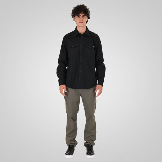 Double Outfitters GS-5126 Nepparipaita Musta - Kauluspaidat - Miesten isot kauluspaidat 2XL – 8XL