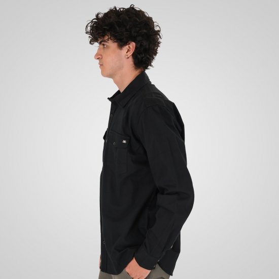 Double Outfitters GS-5126 Nepparipaita Musta - Kauluspaidat - Miesten isot kauluspaidat 2XL – 8XL