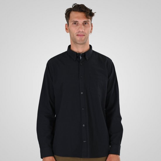 Double Outfitters GS-5225 Oxford-paita Musta - Kauluspaidat - Miesten isot kauluspaidat 2XL – 8XL