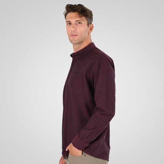 Double Outfitters GS-5225 Oxford-paita Viininpunainen - Kauluspaidat - Miesten isot kauluspaidat 2XL – 8XL