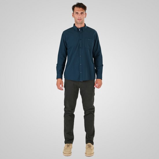 Double Outfitters GS-5225 Oxford-paita Tummanvihreä - Kauluspaidat - Miesten isot kauluspaidat 2XL – 8XL
