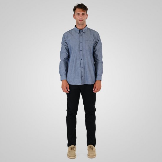 Double Outfitters GS-5225 Oxford-paita Vaaleansininen - Kauluspaidat - Miesten isot kauluspaidat 2XL – 8XL