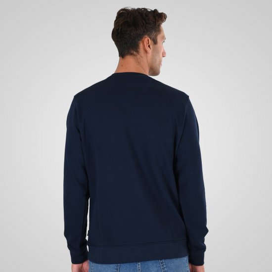 Double Outfitters MTOP-1141 Collegepaita Tummansininen - Hupparit ja collegepaidat - Miesten hupparit ja collegepaidat isot koot