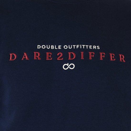 Double Outfitters MTOP-1151 Collegepaita Tummansininen - Hupparit ja collegepaidat - Miesten hupparit ja collegepaidat isot koot