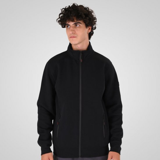 Double Outfitters MTOP-1158 Vetoketjullinen collegetakki Musta - Hupparit ja collegepaidat - Miesten hupparit ja collegepaidat isot koot