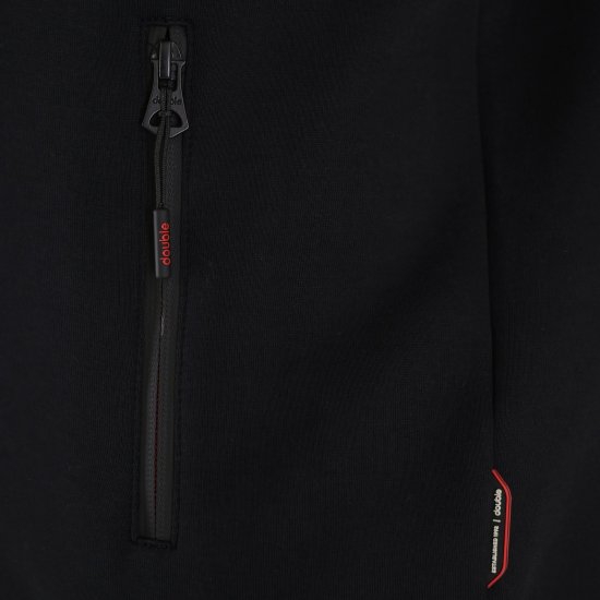 Double Outfitters MTOP-1158 Vetoketjullinen collegetakki Musta - Hupparit ja collegepaidat - Miesten hupparit ja collegepaidat isot koot