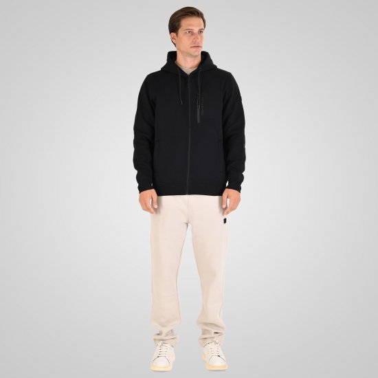Double Outfitters MTOP-1160 Vetoketjullinen huppari Musta - Hupparit ja collegepaidat - Miesten hupparit ja collegepaidat isot koot