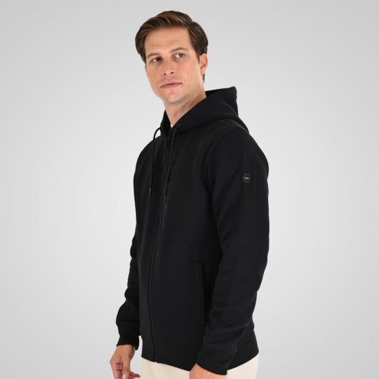 Double Outfitters MTOP-1160 Vetoketjullinen huppari Musta - Hupparit ja collegepaidat - Miesten hupparit ja collegepaidat isot koot