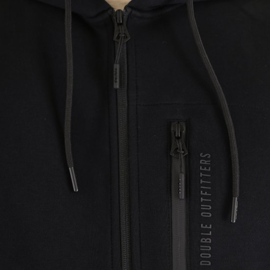 Double Outfitters MTOP-1160 Vetoketjullinen huppari Musta - Hupparit ja collegepaidat - Miesten hupparit ja collegepaidat isot koot