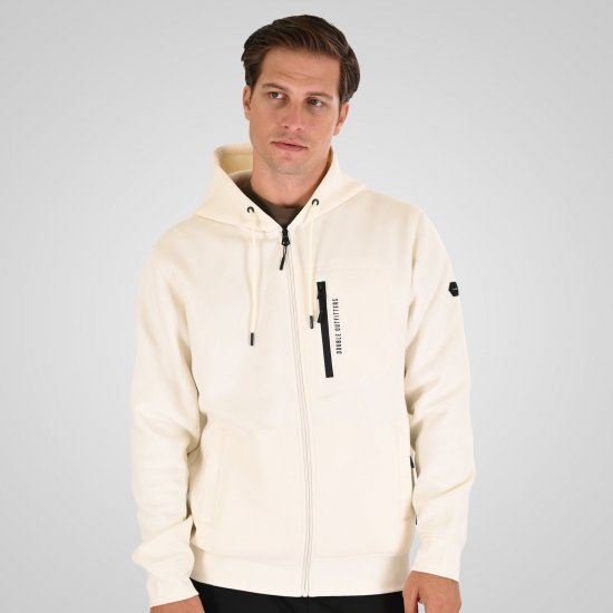 Double Outfitters MTOP-1160 Vetoketjullinen huppari Valkoinen - Hupparit ja collegepaidat - Miesten hupparit ja collegepaidat isot koot
