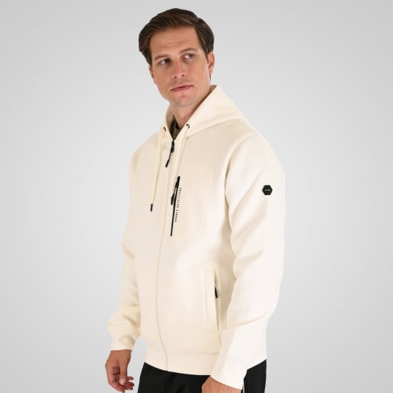 Double Outfitters MTOP-1160 Vetoketjullinen huppari Valkoinen - Hupparit ja collegepaidat - Miesten hupparit ja collegepaidat isot koot