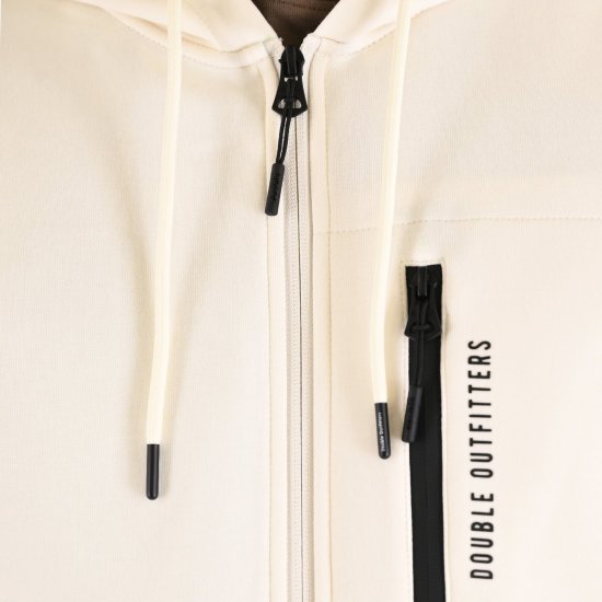 Double Outfitters MTOP-1160 Vetoketjullinen huppari Valkoinen - Hupparit ja collegepaidat - Miesten hupparit ja collegepaidat isot koot