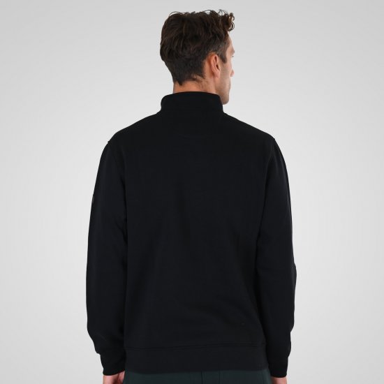 Double Outfitters MTOP-1163 Puolivetoketjullinen collegepaita Musta - Hupparit ja collegepaidat - Miesten hupparit ja collegepaidat isot koot