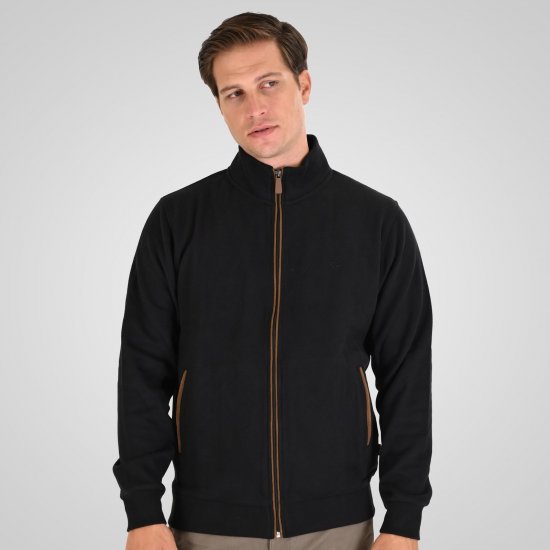 Double Outfitters SEL-1168 Vetoketjullinen collegetakki Musta - Hupparit ja collegepaidat - Miesten hupparit ja collegepaidat isot koot