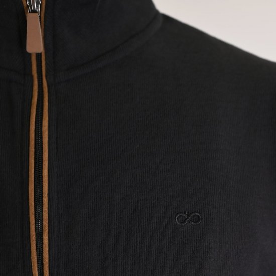 Double Outfitters SEL-1168 Vetoketjullinen collegetakki Musta - Hupparit ja collegepaidat - Miesten hupparit ja collegepaidat isot koot