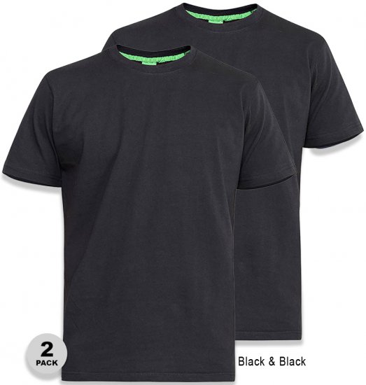 D555 Fenton 2-pack Black/Black T-shirt - T-paidat - Isot T-paidat 2XL – 14XL