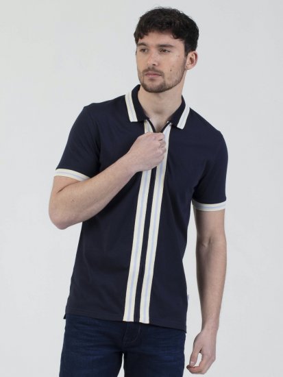 Mish Mash Belgrade Zip Through Polo Navy - Pikeepaidat - Miesten isot pikeepaidat