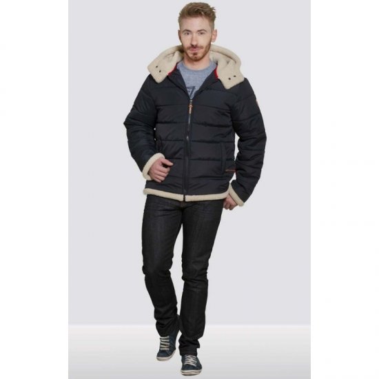 D555 Hudson Hooded Puffer Jacket Navy - Takit - Miesten Takit, isot koot – 2XL – 12XL