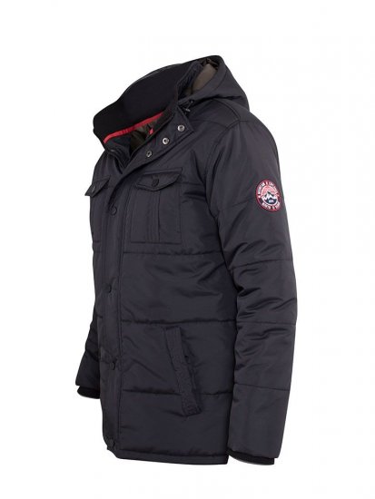 D555 Lonsdale Parka Style Jacket With Embroidery Patch On Sleeve Black - Takit - Miesten Takit, isot koot – 2XL – 12XL