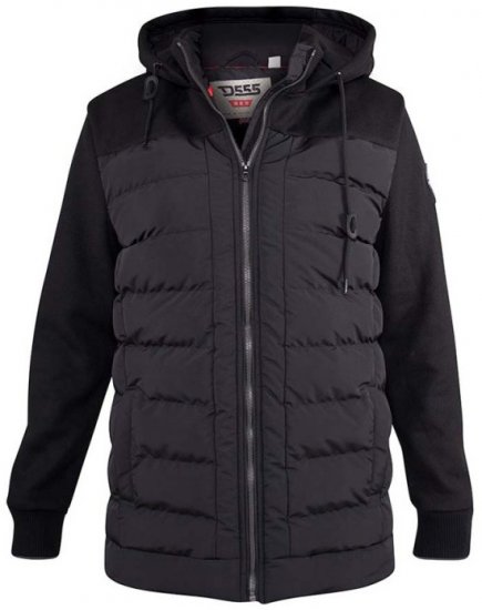 D555 Hampshire Hooded Quilted Jacket Black - Takit - Miesten Takit, isot koot – 2XL – 12XL