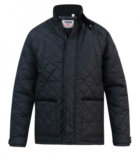 D555 Northcole Quilted Jacket Black - Takit - Miesten Takit, isot koot – 2XL – 12XL