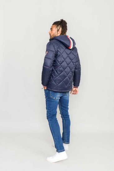 D555 Angus Diamond Quilted Puffer Jacket Navy - Takit - Miesten Takit, isot koot – 2XL – 12XL