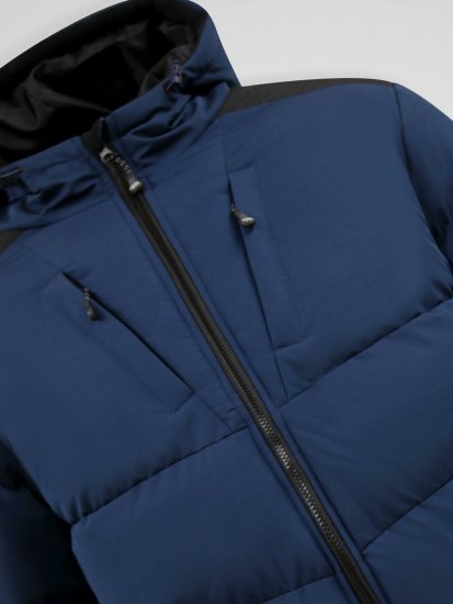 D555 Hank Ripstop Contrast Panelled Padded Hooded Jacket Tummansininen - Takit - Miesten Takit, isot koot – 2XL – 12XL