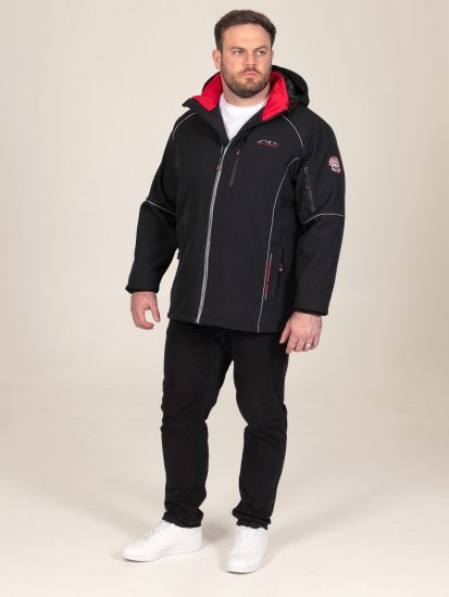 D555 Jamie Soft Shell Detachable Hood Padded Jacket Musta - Takit - Miesten Takit, isot koot – 2XL – 12XL