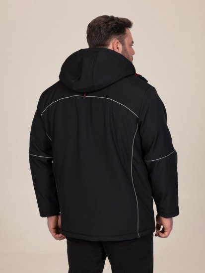 D555 Jamie Soft Shell Detachable Hood Padded Jacket Musta - Takit - Miesten Takit, isot koot – 2XL – 12XL