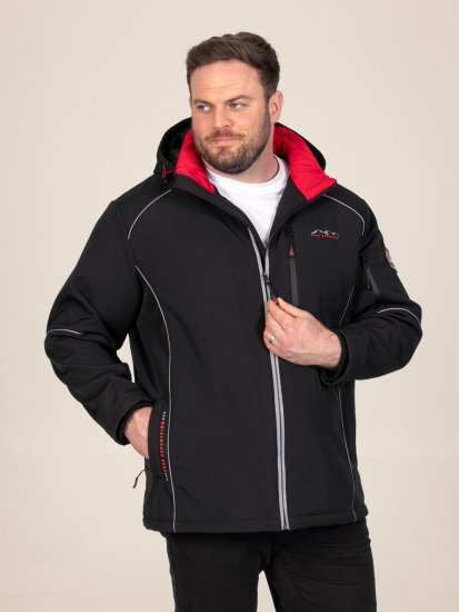 D555 Jamie Soft Shell Detachable Hood Padded Jacket Musta TALL - TALL takit - TALL-takit pitkille miehille
