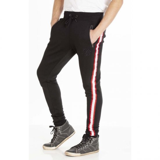 D555 Virginia Sweatpants Black - Collegehousut ja collegeshortsit - Miesten Isot collegehousut ja collegeshortsit