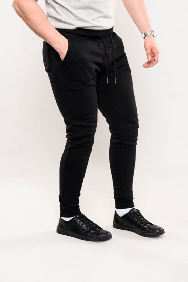 D555 Brandon Sweatpants with Tapered leg Black - Collegehousut ja collegeshortsit - Miesten Isot collegehousut ja collegeshortsit